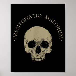 Stoic Philosophy Prämeditatio Malorum Skull Stoici Poster