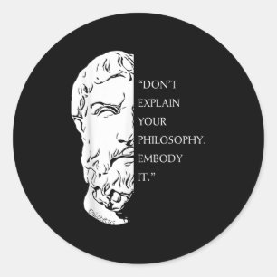 Stoic Philosophy Zitat Design _ Epictetus Weisheit Runder Aufkleber