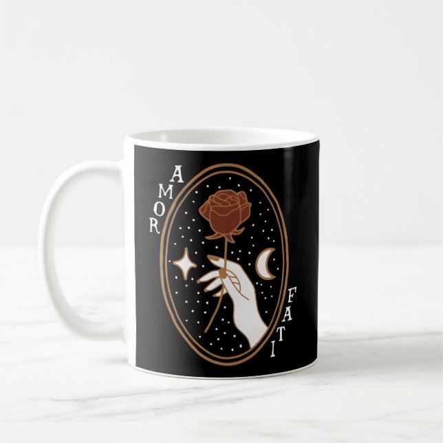 Stoic Quote Amor Fati Gold Kaffeetasse (Links)