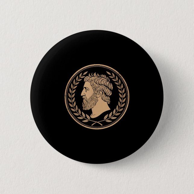 Stoic Roman Epictetus Bust Button (Vorderseite)