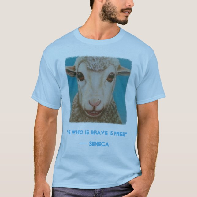 Stoic-Schaf-Shirt mit dem Zitat des Senecas T-Shirt (Vorderseite)