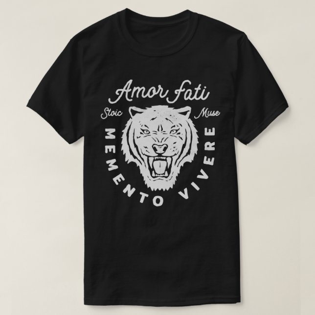 Stoic Zitat Amor Fati Tiger Graphic T-Shirt (Design vorne)