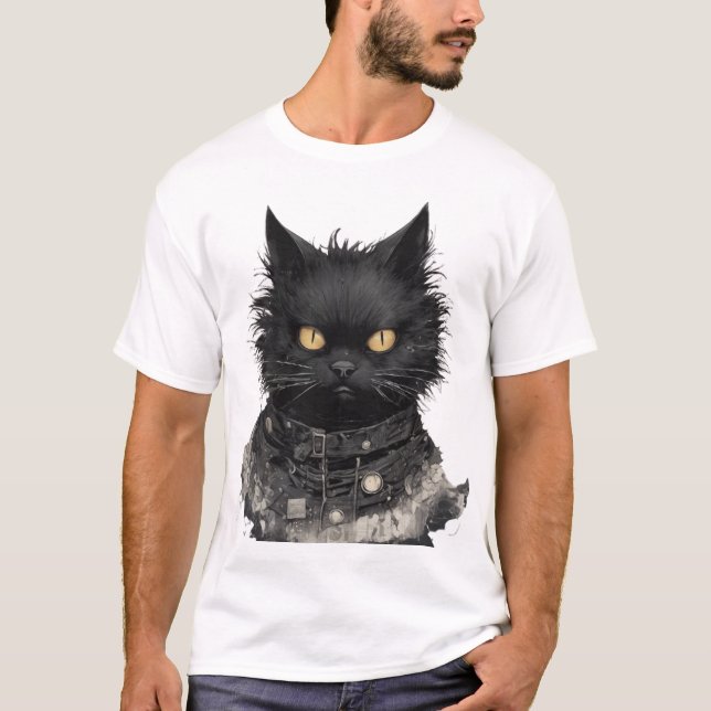 Stoikerkatze mit goldenen Augen T-Shirt (Vorderseite)