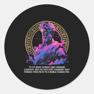 Stoische Inspirationsphilosophie Epic Old Greece S Runder Aufkleber