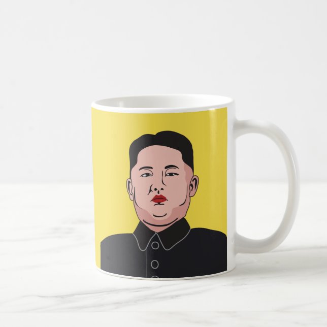 Stoische Kim-Jong-un-Pop-Art-Porträt Kaffeetasse (Rechts)