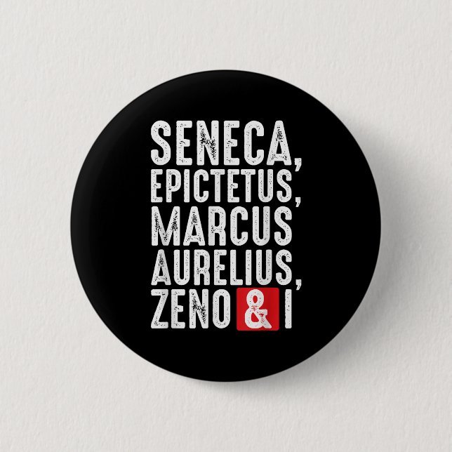 Stoische Philosophen - Zitate der Weisheit für Phi Button (Vorderseite)