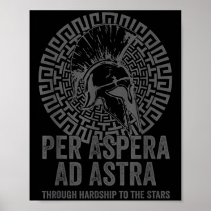 Stoische Philosophie grau mit Übersetzung Per Aspe Poster