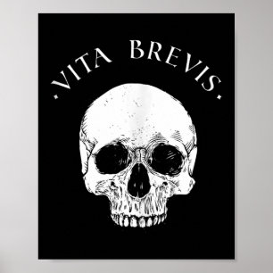 Stoische Philosophie Vita Brevis Skull Stoicism Zi Poster