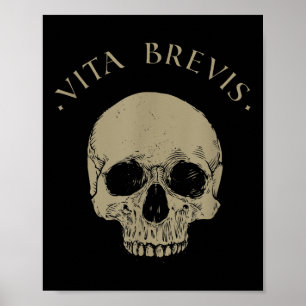 Stoische Philosophie Vita Brevis Skull Stoicism Zi Poster