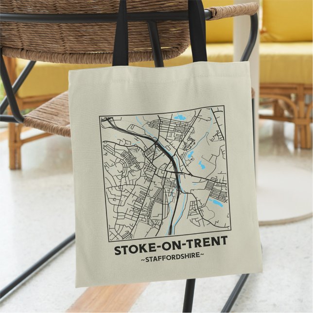 Stoke-on-Trent City Map Tote Bag Tragetasche (Von Creator hochgeladen)