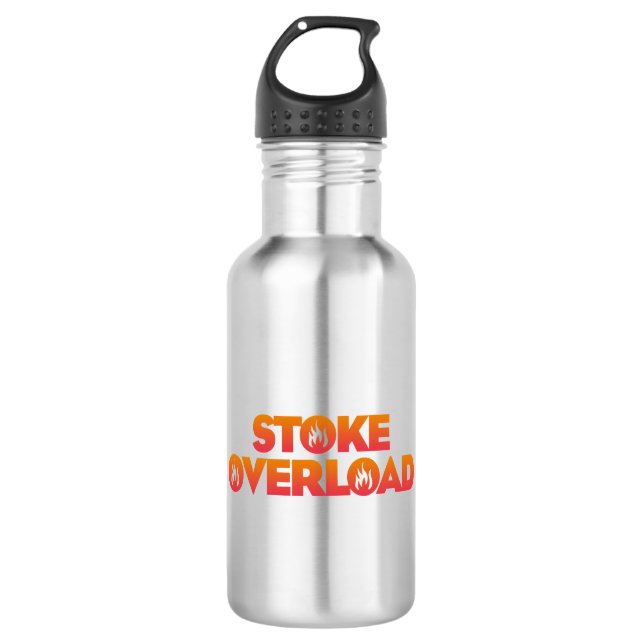 Stoke-Überlastflammen Edelstahlflasche (Vorderseite)