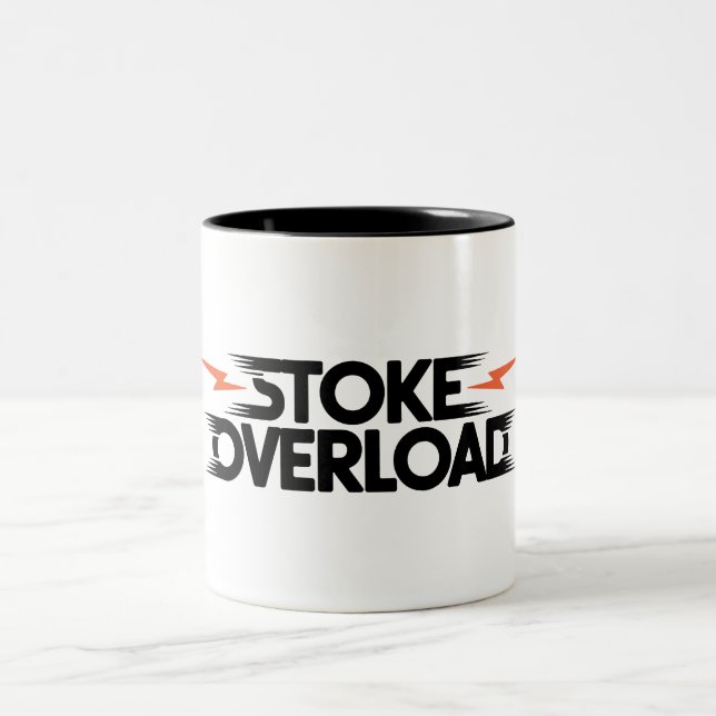 Stoke-Überlastung-Blitz Zweifarbige Tasse (Mittel)