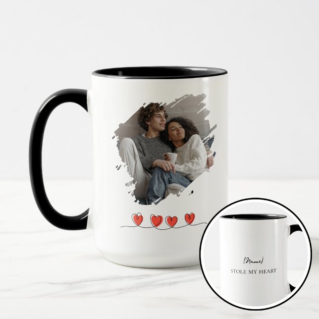 Stole My Heart Valentine's Day Photo Personalized Tasse (Von Creator hochgeladen)