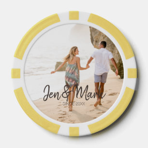 Stolen Foto. Name und Jahr Typografie. Pokerchips