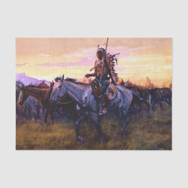 "Stolen Pferde" von Charles M. Russell Seidenpapier (Vorderseite)