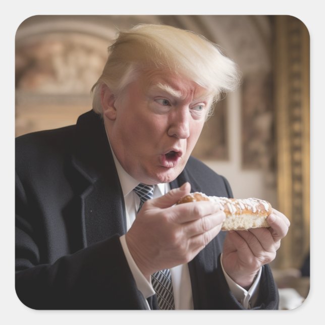 Stollen Bread Trump Joke Quadratischer Aufkleber (Vorderseite)