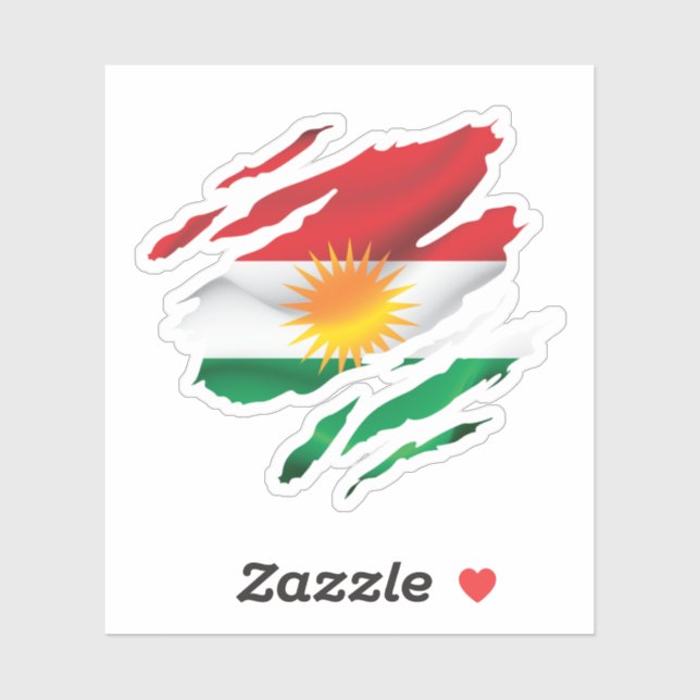 Stolperflagge Kurdistan Aufkleber (Blatt)
