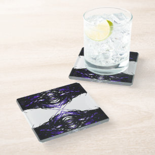 Stolz Abstrakt 7 Todsünden Alkohol-Tinte-Kunst Glasuntersetzer