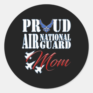 Stolz Air National Guard Mama Shirt Air Force Moth Runder Aufkleber