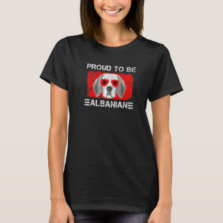 Stolz, albanische Flagge Hund Lover Albanien Roots T-Shirt