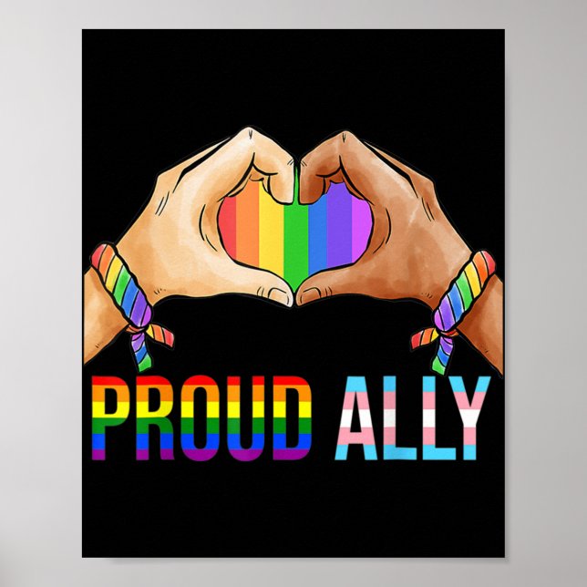 Stolz Albert Pride LGBT Transgender Flag Herz Gay  Poster (Vorne)