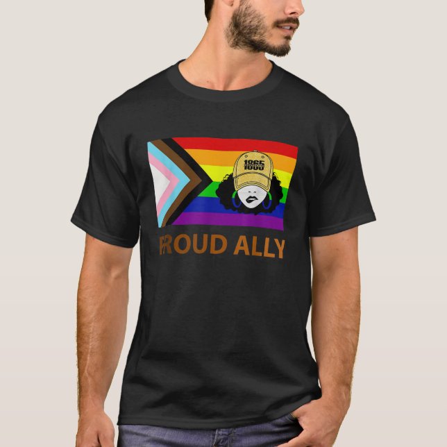 Stolz Ally 1865 Juneteenth Black Women LGBT Rainbo T-Shirt (Vorderseite)