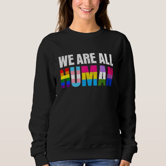 Stolz Ally Equality Bi Bisexual Trans Queer Mensch Sweatshirt (Vorderseite)