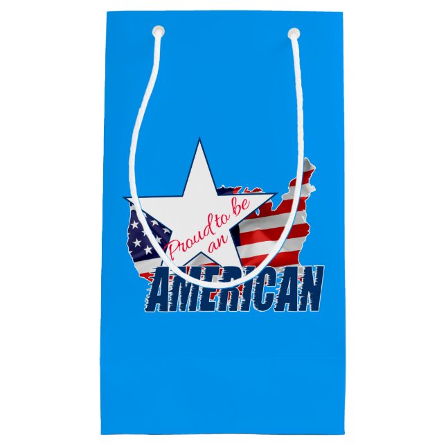 Stolz als Amerikaner Kleine Geschenktüte (Vorderseite)