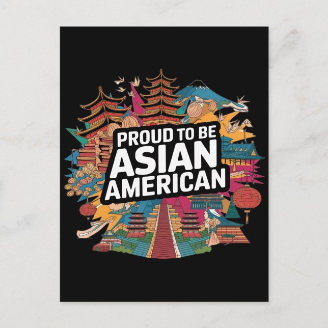 Stolz als asiatisches Amerika Postkarte (Vorderseite)
