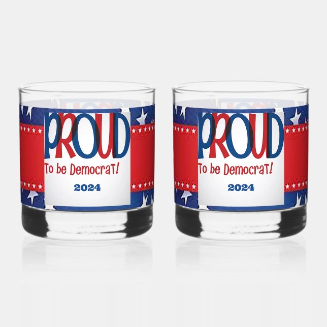 Stolz als Demokrat Whiskyglas (Rückseite)