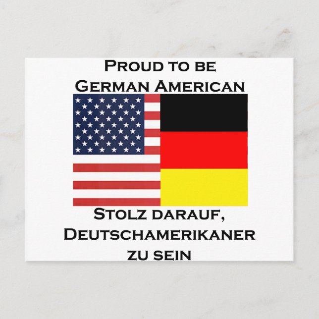 Stolz als deutscher Amerikaner Postkarte (Vorderseite)