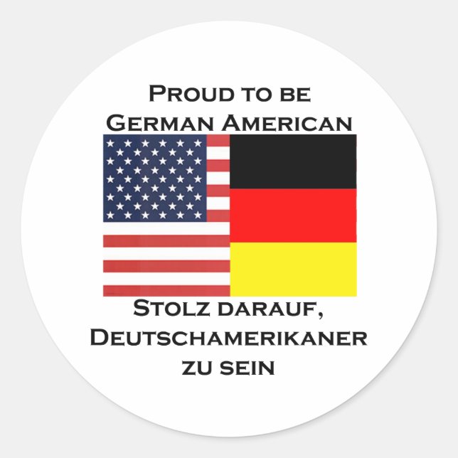 Stolz als deutscher Amerikaner Runder Aufkleber (Vorderseite)