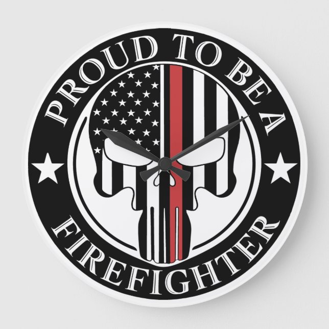 Stolz als Feuerwehrmauer Große Wanduhr (Vorderseite)