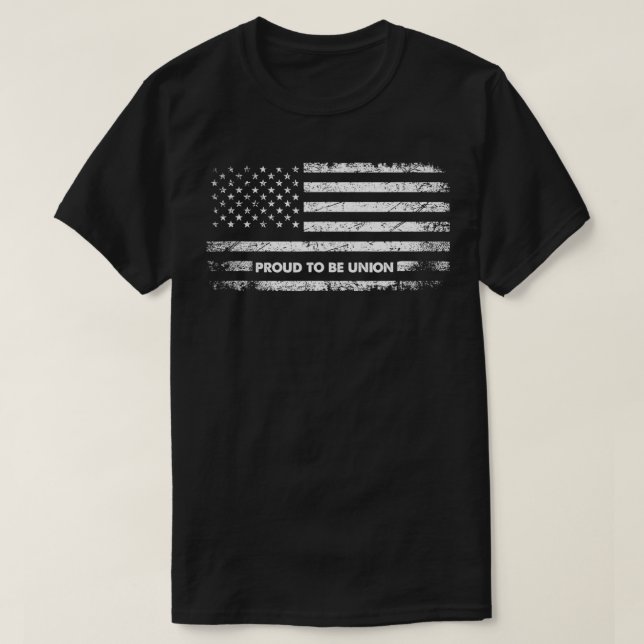 Stolz als Gewerkschaft Labour Worker American Flag T-Shirt (Design vorne)