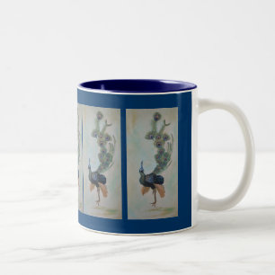 Stolz als Pfauenfarbenprägung Zweifarbige Tasse