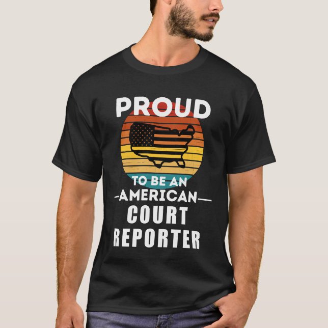 Stolz als Reporter des amerikanischen Gerichts T-Shirt (Vorderseite)