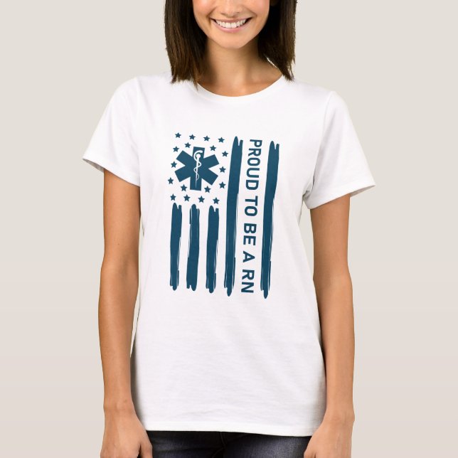 Stolz als RN - Krankenschwester T-Shirt (Vorderseite)