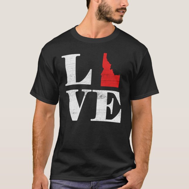 Stolz Amerika Staat Land Map Liebe Idaho T-Shirt (Vorderseite)