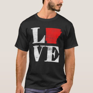 Stolz Amerika Staatsflagge Land Map Liebe Ark T-Shirt