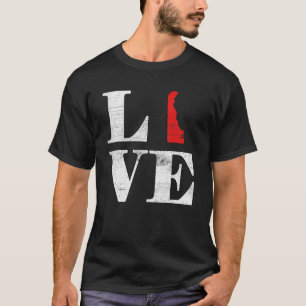 Stolz Amerika Staatsflagge Land Map Liebe Del T-Shirt