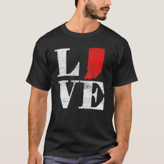 Stolz Amerika Staatsflagge Land Map Liebe Ind T-Shirt