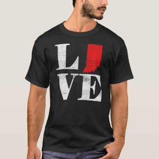 Stolz Amerika Staatsflagge Land Map Liebe Ind T-Shirt