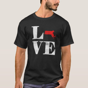 Stolz Amerika Staatsflagge Land Map Liebe Mas T-Shirt