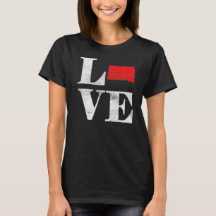 Stolz Amerika Staatsflagge Land Map Liebe Sou T-Shirt