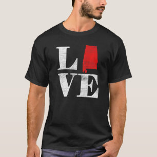 Stolz Amerika Staatsflagge Landkarte Liebe Ala T-Shirt