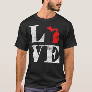 Stolz Amerika Staatsflagge Landkarte Liebe Mic T-Shirt