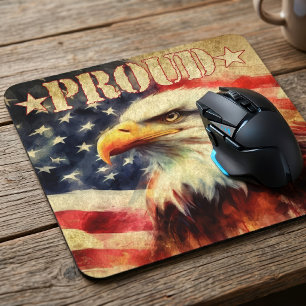 Stolz Amerikaner. Flag Bald Eagle und United Staat Mousepad