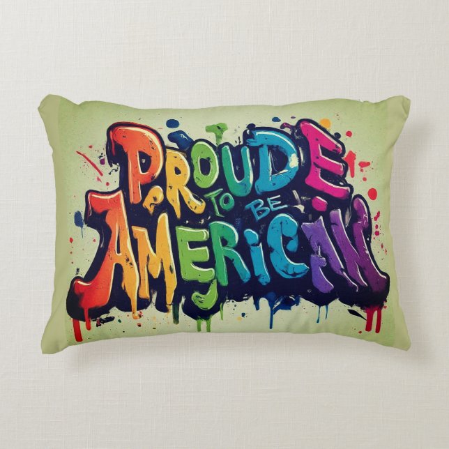 Stolz, Amerikaner zu sein Dekokissen (Vorderseite)