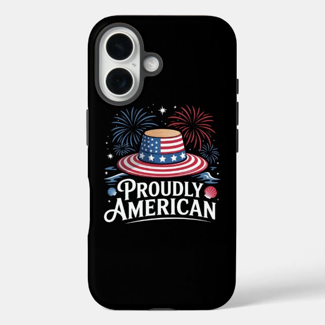 Stolz amerikanisch - Patriotic Beach Sunhat Case-Mate iPhone Hülle (Rückseite)