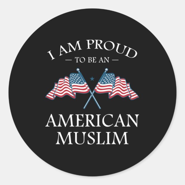 Stolz amerikanischer islamischer Islam USA Flag Al Runder Aufkleber (Vorderseite)